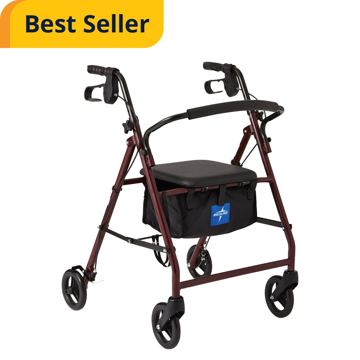 	ROLLATOR, BASIC, BLACK, STEEL, 6